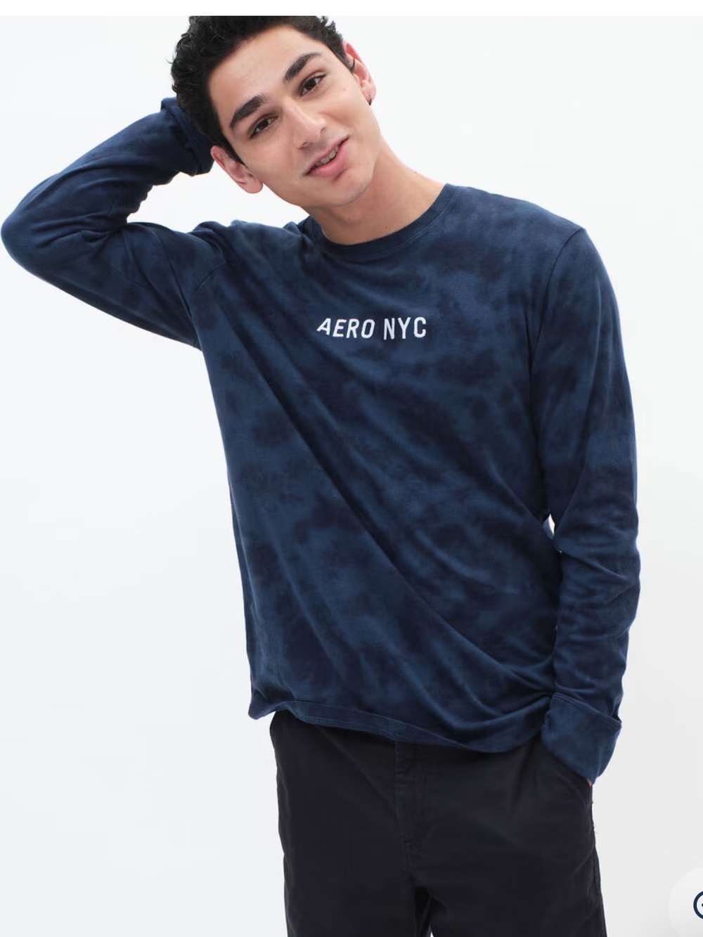 100% Cotton Aeropostale Navy Crew Neck Tee with Chest Logo